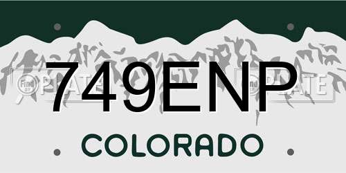 749ENP Colorado License Plate
