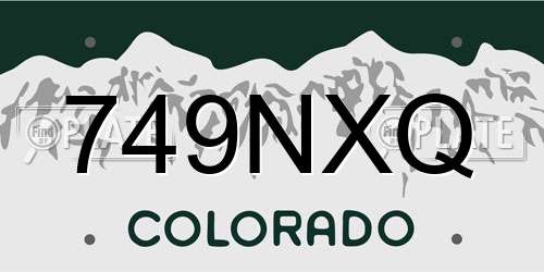 749NXQ Colorado License Plate