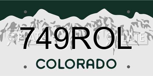 749ROL Colorado License Plate