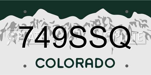 749SSQ Colorado License Plate