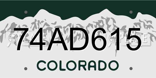 74AD615 Colorado License Plate