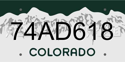74AD618 Colorado License Plate