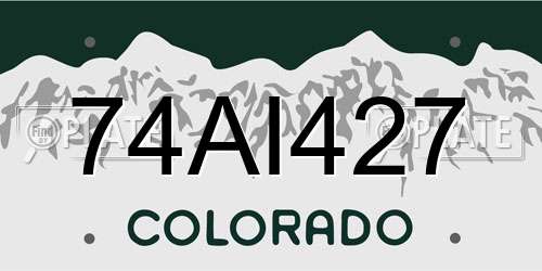 74AI427 Colorado License Plate