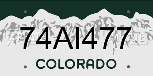 74AI477 Colorado License Plate