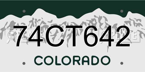 74CT642 Colorado License Plate