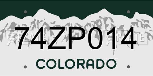 74ZP014 Colorado License Plate