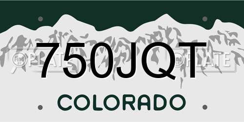 750JQT Colorado License Plate