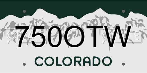750OTW Colorado License Plate