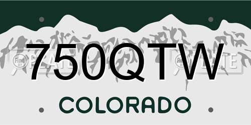 750QTW Colorado License Plate
