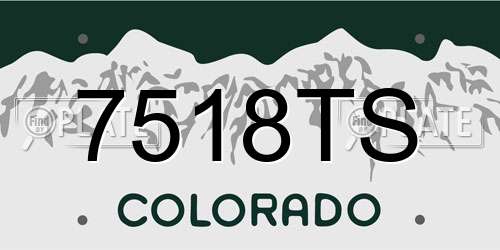 7518TS Colorado License Plate