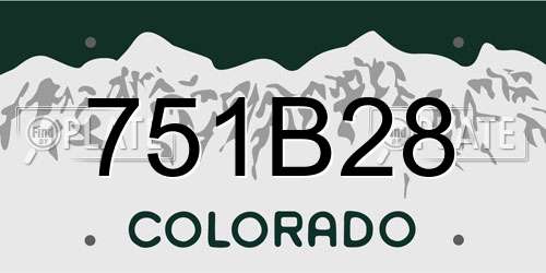 751B28 Colorado License Plate