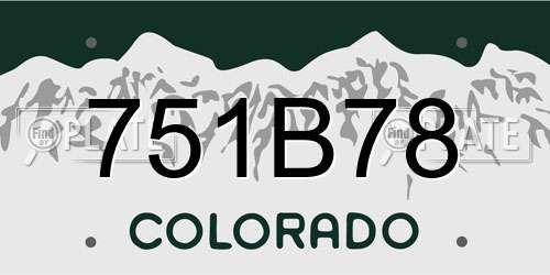 751B78 Colorado License Plate