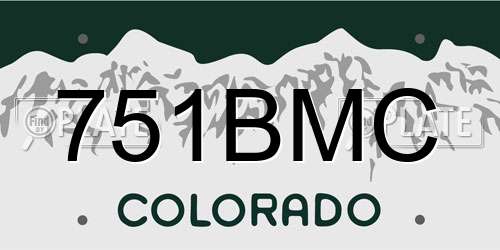 751BMC Colorado License Plate