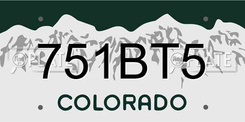 751BT5 Colorado License Plate