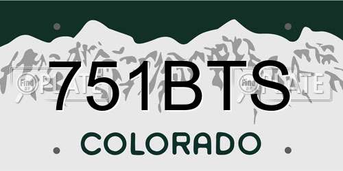 751BTS Colorado License Plate