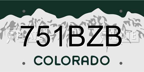 751BZB Colorado License Plate