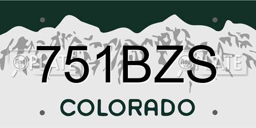 751BZS Colorado License Plate