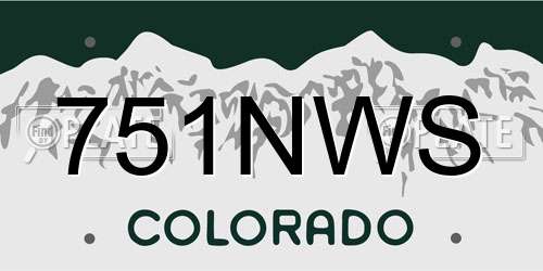 751NWS Colorado License Plate