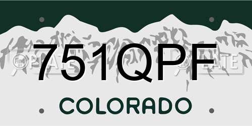 751QPF Colorado License Plate