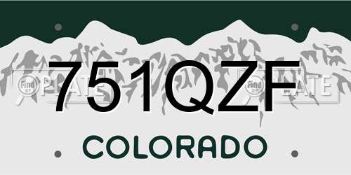 751QZF Colorado License Plate