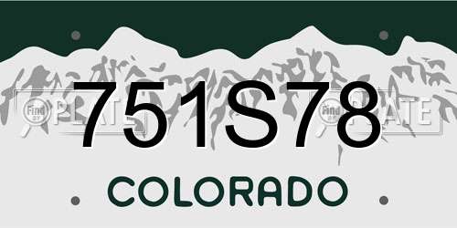 751S78 Colorado License Plate