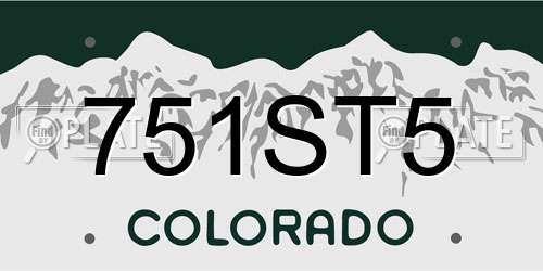 751ST5 Colorado License Plate