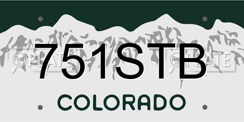751STB Colorado License Plate