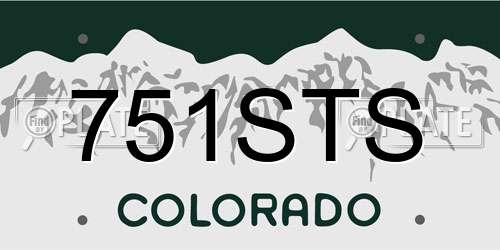 751STS Colorado License Plate