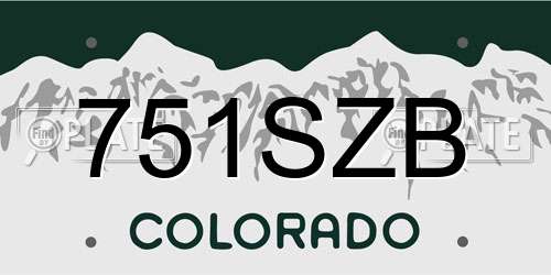751SZB Colorado License Plate