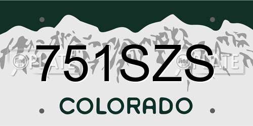 751SZS Colorado License Plate