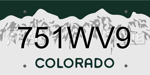751WV9 Colorado License Plate