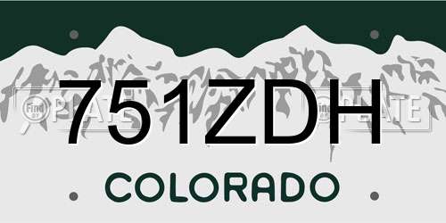 751ZDH Colorado License Plate
