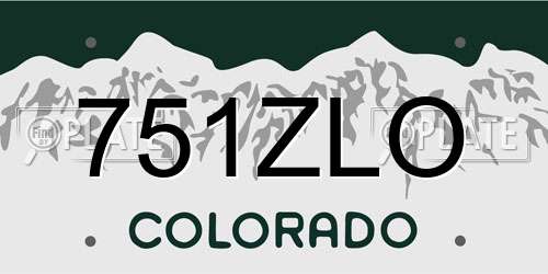 751ZLO Colorado License Plate
