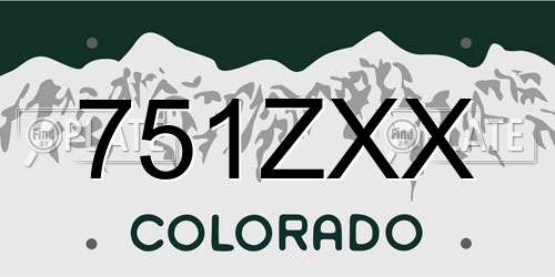 751ZXX Colorado License Plate