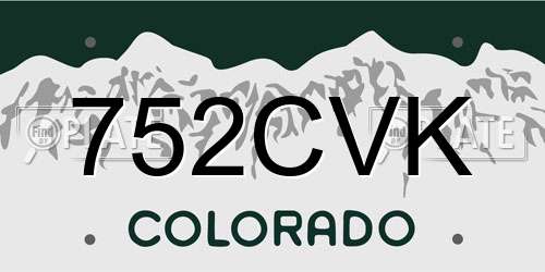 752CVK Colorado License Plate