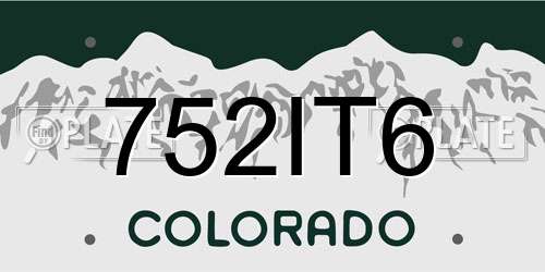 752IT6 Colorado License Plate