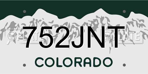 752JNT Colorado License Plate