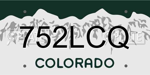 752LCQ Colorado License Plate