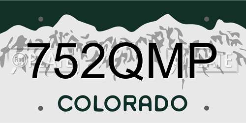 752QMP Colorado License Plate