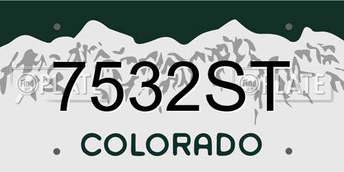 7532ST Colorado License Plate