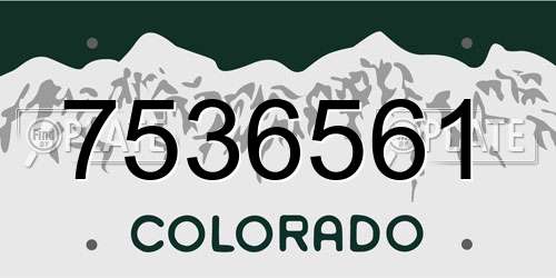 7536561 Colorado License Plate