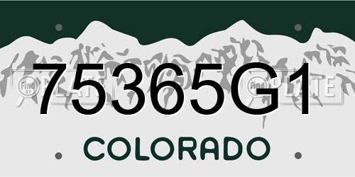 75365G1 Colorado License Plate