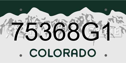 75368G1 Colorado License Plate