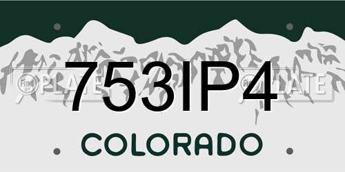 753IP4 Colorado License Plate