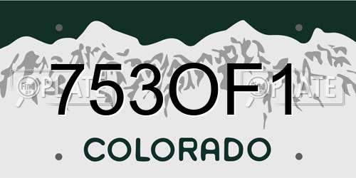 753OF1 Colorado License Plate