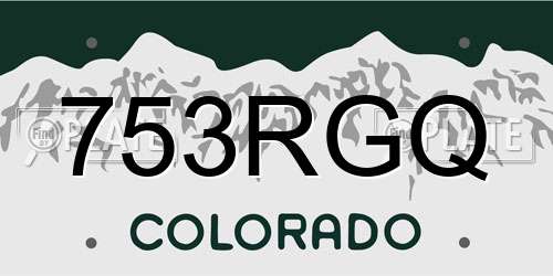 753RGQ Colorado License Plate