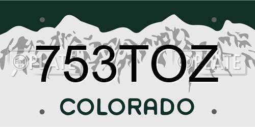 753TOZ Colorado License Plate