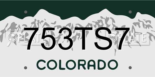 753TS7 Colorado License Plate