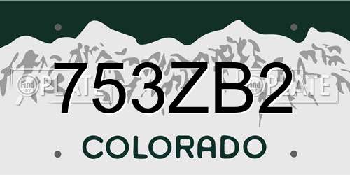753ZB2 Colorado License Plate