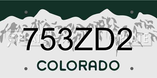 753ZD2 Colorado License Plate